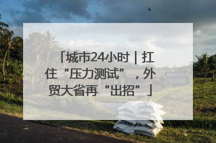 城市24小时｜扛住“压力测试”，外贸大省再“出招”