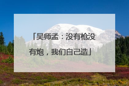 吴师孟：没有枪没有炮，我们自己造