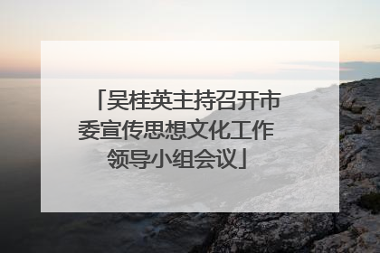 吴桂英主持召开市委宣传思想文化工作领导小组会议