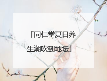 同仁堂夏日养生潮吹到地坛