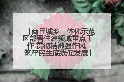 商丘城乡一体化示范区部署住建领域重点工作 贯彻精神强作风 筑牢民生底线促发展
