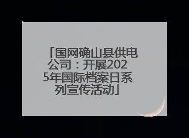 国网确山县供电公司：开展2025年国际档案日系列宣传活动