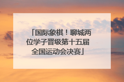 国际象棋！聊城两位学子晋级第十五届全国运动会决赛