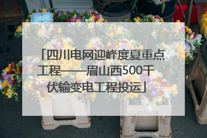 四川电网迎峰度夏重点工程——眉山西500千伏输变电工程投运