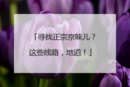 寻找正宗京味儿？这些线路，地道！