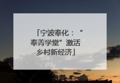 宁波奉化：“奉菁学堂”激活乡村新经济