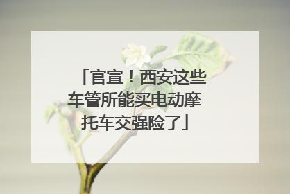 官宣！西安这些车管所能买电动摩托车交强险了