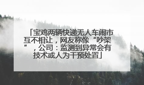 宝鸡两辆快递无人车闹市互不相让，网友称像“吵架”，公司：监测到异常会有技术或人为干预处置