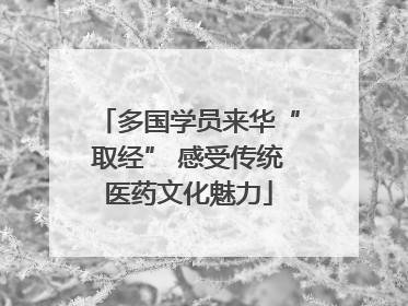 多国学员来华“取经” 感受传统医药文化魅力