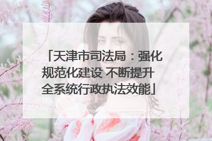 天津市司法局：强化规范化建设 不断提升全系统行政执法效能