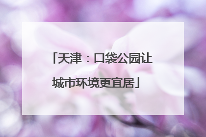 天津：口袋公园让城市环境更宜居