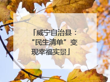 威宁自治县：“民生清单”变现幸福实景