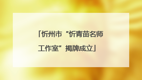 忻州市“忻青苗名师工作室”揭牌成立