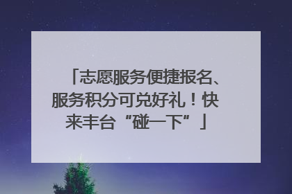 志愿服务便捷报名、服务积分可兑好礼！快来丰台“碰一下”