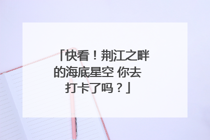 快看！荆江之畔的海底星空 你去打卡了吗？