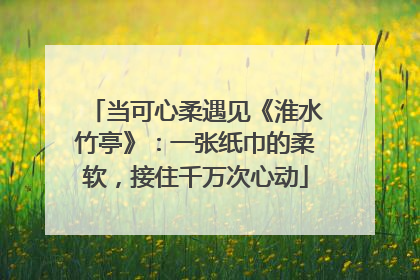 当可心柔遇见《淮水竹亭》：一张纸巾的柔软，接住千万次心动
