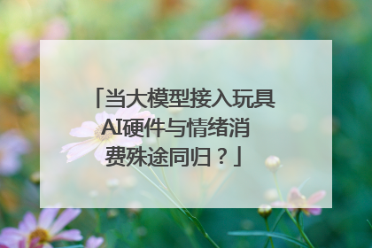 当大模型接入玩具 AI硬件与情绪消费殊途同归？