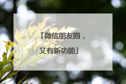 微信朋友圈，又有新功能
