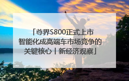 尊界S800正式上市 智能化成高端车市场竞争的关键核心丨新经济观察