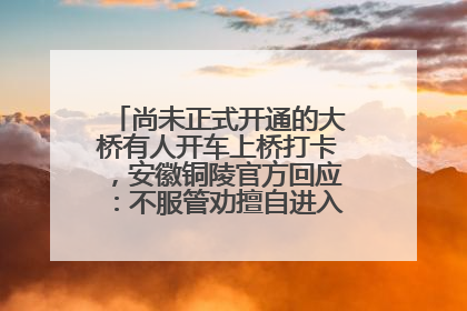 尚未正式开通的大桥有人开车上桥打卡，安徽铜陵官方回应：不服管劝擅自进入，已采取措施