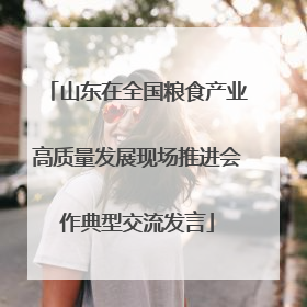 山东在全国粮食产业高质量发展现场推进会作典型交流发言