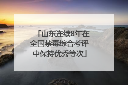 山东连续8年在全国禁毒综合考评中保持优秀等次
