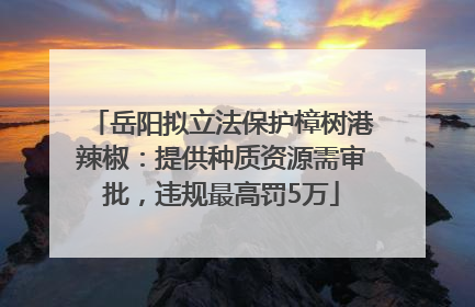岳阳拟立法保护樟树港辣椒：提供种质资源需审批，违规最高罚5万