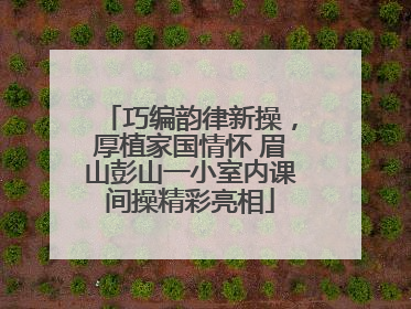 巧编韵律新操，厚植家国情怀 眉山彭山一小室内课间操精彩亮相