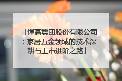 悍高集团股份有限公司：家居五金领域的技术深耕与上市进阶之路