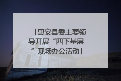 惠安县委主要领导开展“四下基层”现场办公活动