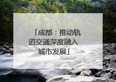 成都：推动轨道交通深度融入城市发展