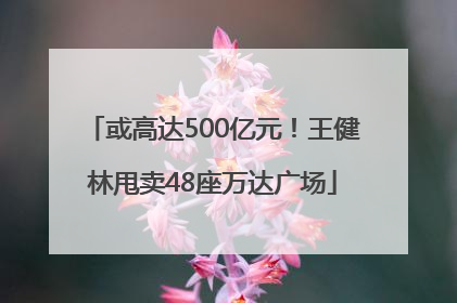 或高达500亿元！王健林甩卖48座万达广场