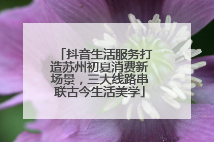 抖音生活服务打造苏州初夏消费新场景，三大线路串联古今生活美学