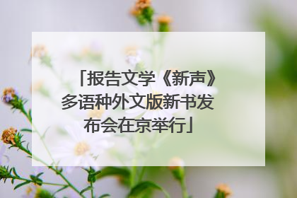 报告文学《新声》多语种外文版新书发布会在京举行