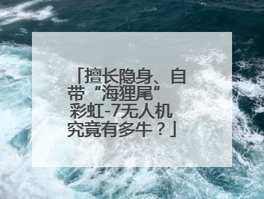 擅长隐身、自带“海狸尾” 彩虹-7无人机究竟有多牛？