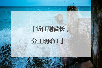 新任副省长，分工明确！