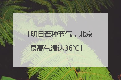 明日芒种节气，北京最高气温达36℃