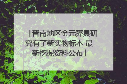 晋南地区金元葬具研究有了新实物标本 最新挖掘资料公布
