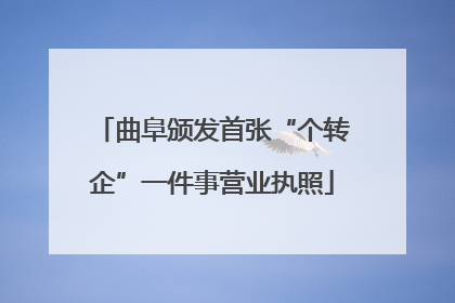 曲阜颁发首张“个转企”一件事营业执照