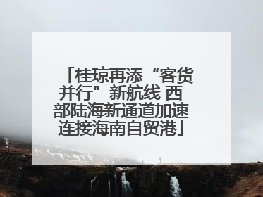 桂琼再添“客货并行”新航线 西部陆海新通道加速连接海南自贸港