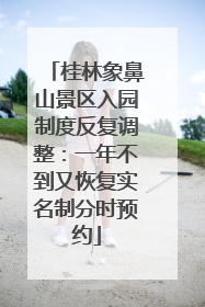 桂林象鼻山景区入园制度反复调整：一年不到又恢复实名制分时预约