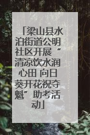 梁山县水泊街道公明社区开展“清凉饮水润心田 向日葵开花祝夺魁”助考活动