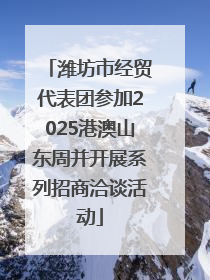 潍坊市经贸代表团参加2025港澳山东周并开展系列招商洽谈活动