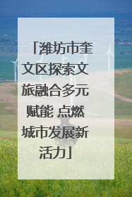 潍坊市奎文区探索文旅融合多元赋能 点燃城市发展新活力