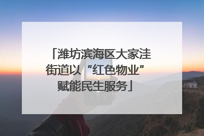 潍坊滨海区大家洼街道以“红色物业”赋能民生服务