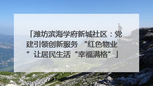 潍坊滨海学府新城社区：党建引领创新服务 “红色物业”让居民生活“幸福满格”