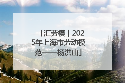 汇劳模｜2025年上海市劳动模范——杨洪山