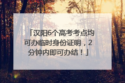汉阳6个高考考点均可办临时身份证明，2分钟内即可办结！