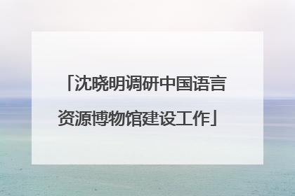 沈晓明调研中国语言资源博物馆建设工作