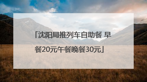 沈阳局推列车自助餐 早餐20元午餐晚餐30元
